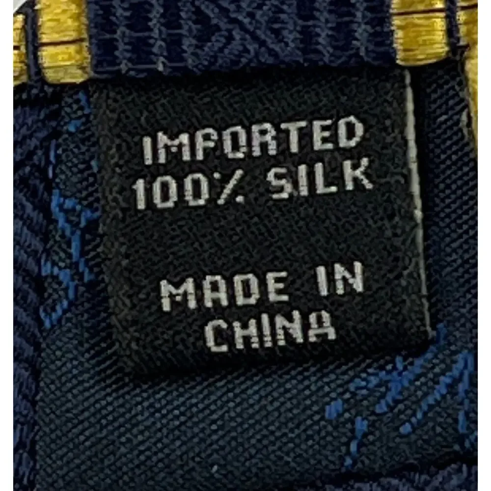 Jos A Bank Tie Navy Gold Geometric Silk Necktie Classic Wide Business USA